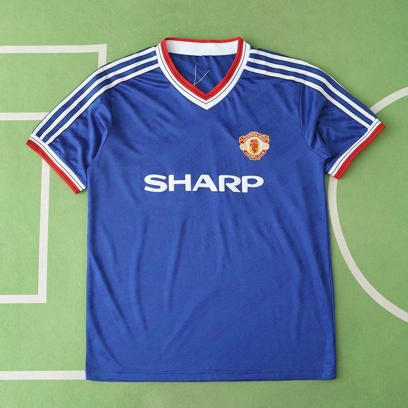 86/88 Manchester United Third Kit Blue Retro Shirt