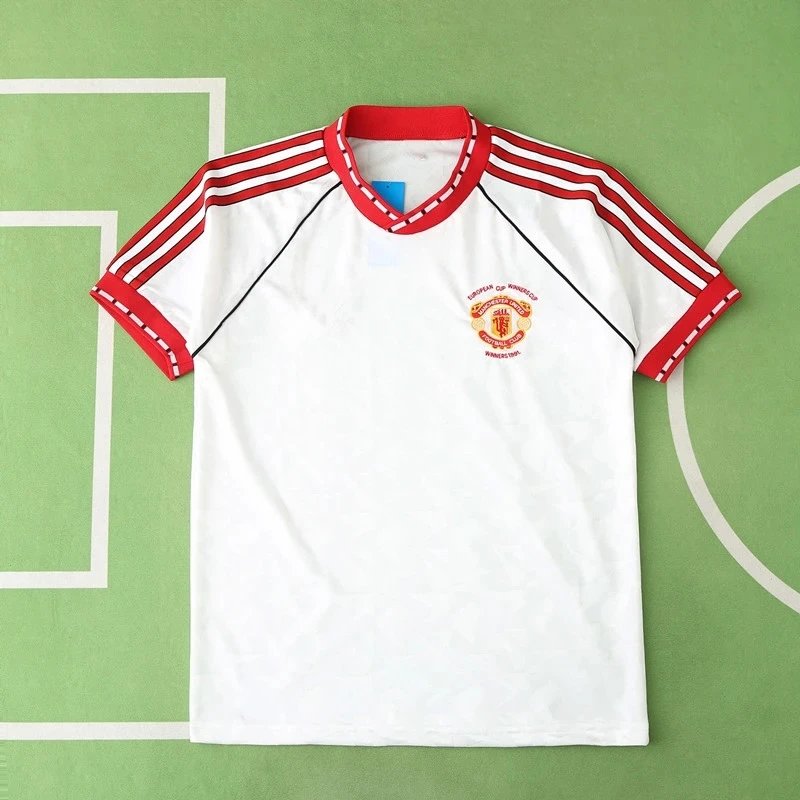 90/91 Manchester United Away White Retro Shirt