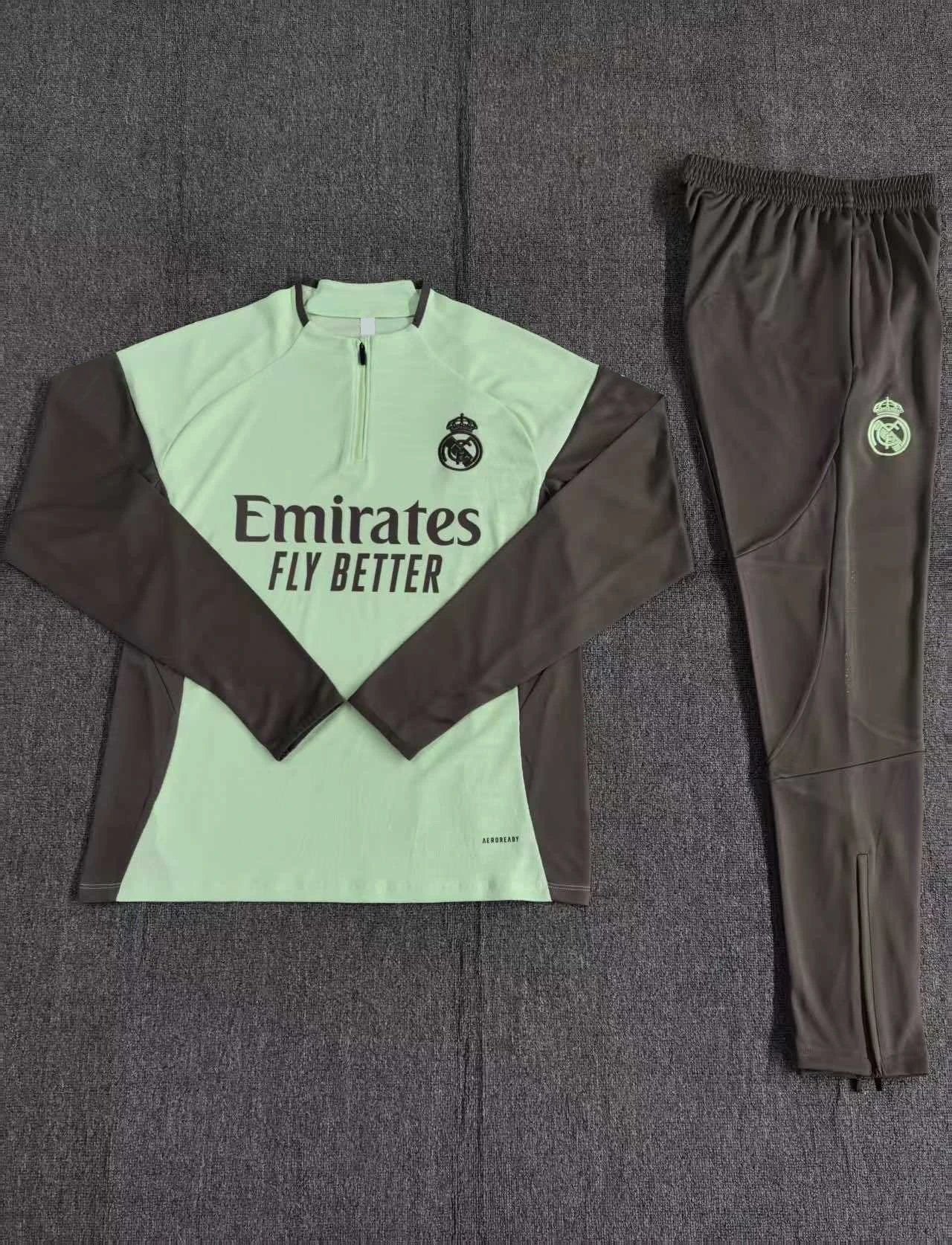 25/26 Real Madrid Light Green Gray Training Tracksuit