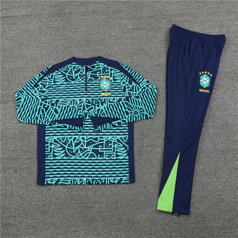 24/25 Brazil Lake Blue Textured Training Tracksuit