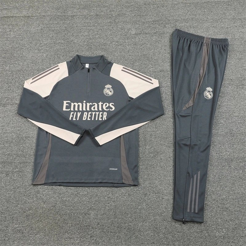 24/25 Real Madrid Gray Beige Training Tracksuit