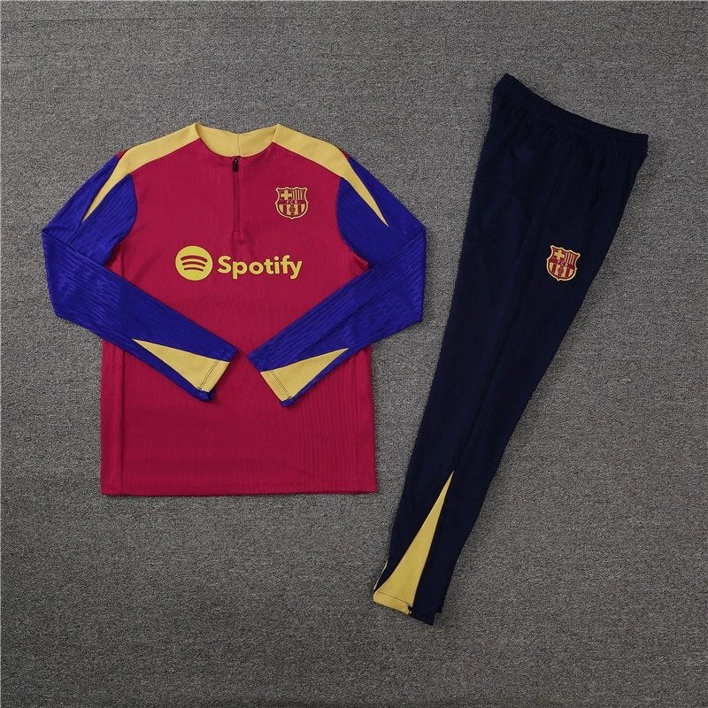 24/25 Barcelona Red and Gold Training Tracksuit