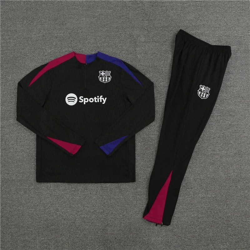 24/25 FC Barcelona Black Red Blue Shoulder Training Tracksuit