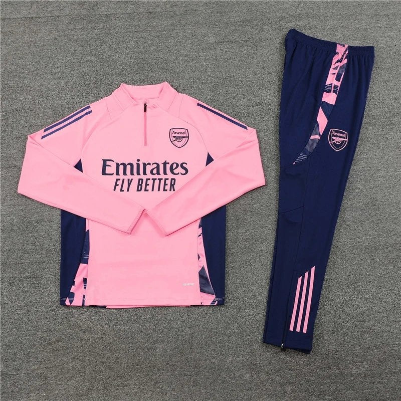 24/25 Arsenal Pink Training Uniform Semi-Pull Tracksuit