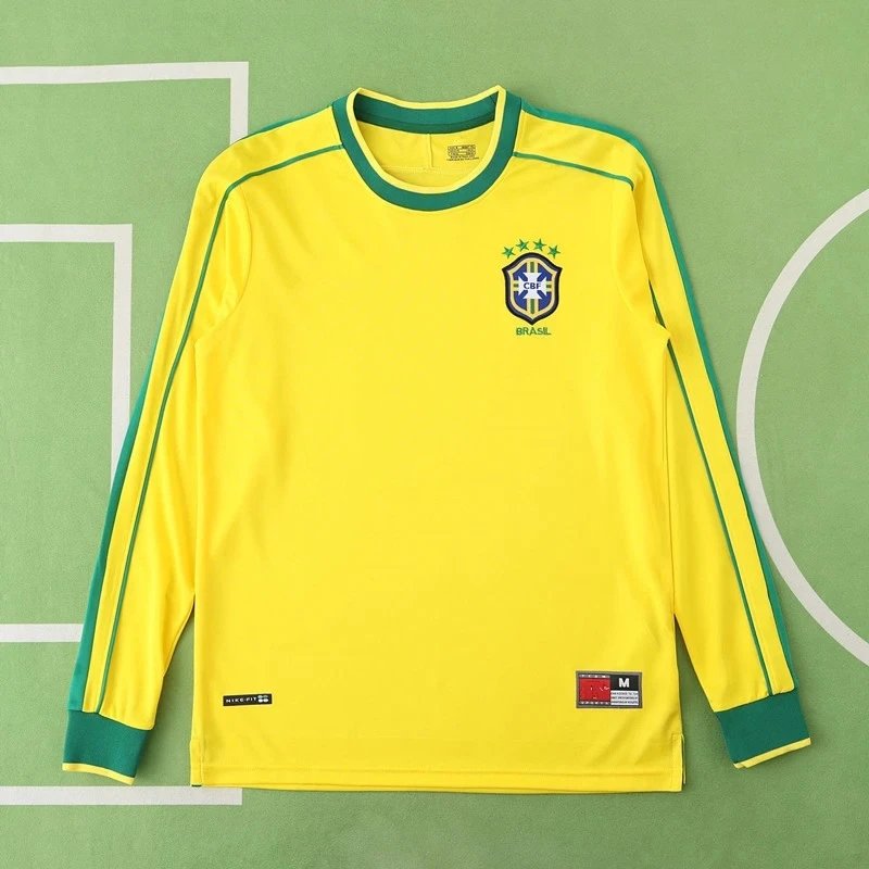 1998 Brazil Home Long Sleeve Retro Shirt