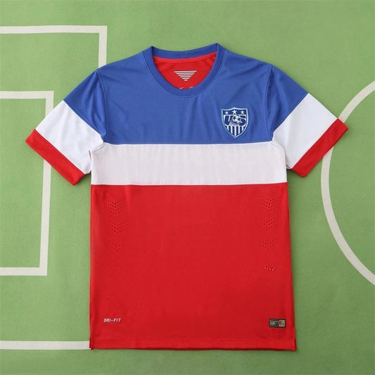 2014 USA Away Red and Blue Retro Shirt