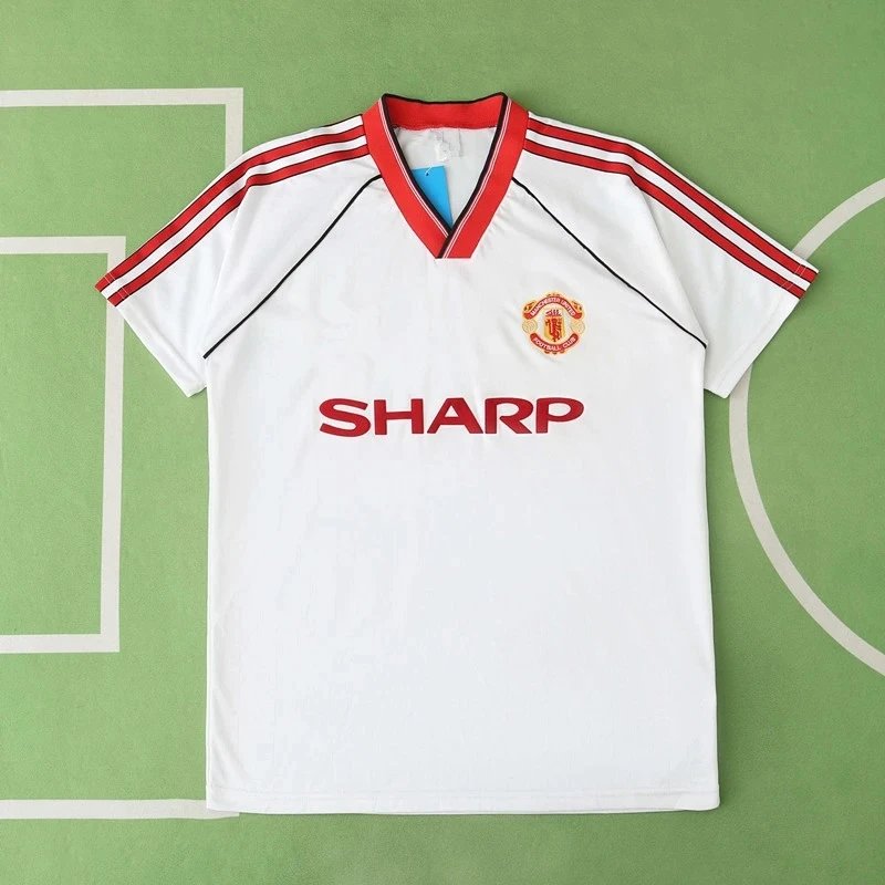 88/90 Manchester United Away White Retro Shirt