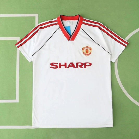 88/90 Manchester United Away White Retro Shirt