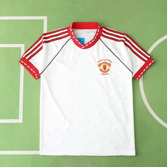 90/91 Manchester United Away White Retro Shirt