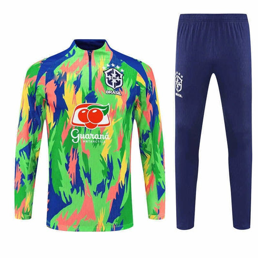 25/26 Brazil Green Blue and Yellow Graffiti Training Tracksuit