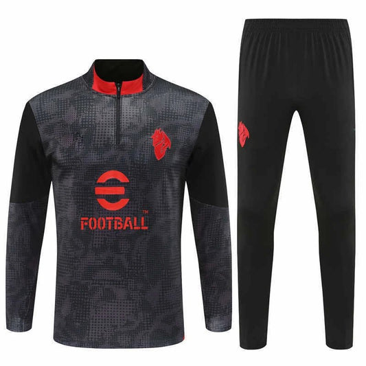 25/26 AC Milan black Gray Red Training Tracksuit