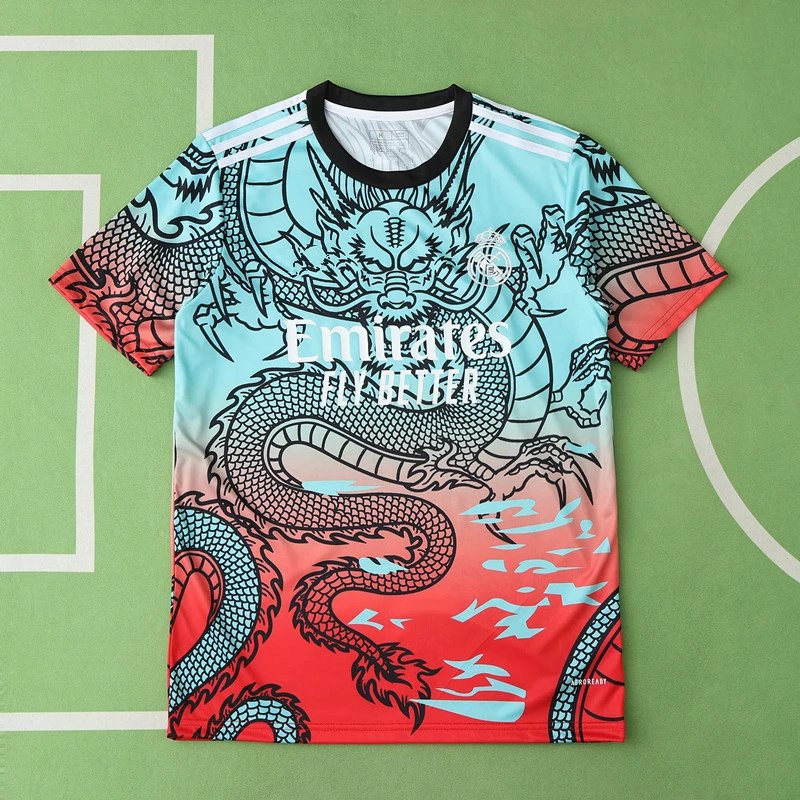 24/25 Real Madrid Blue Red Chinese Longtai Edition Special Concept Shirt
