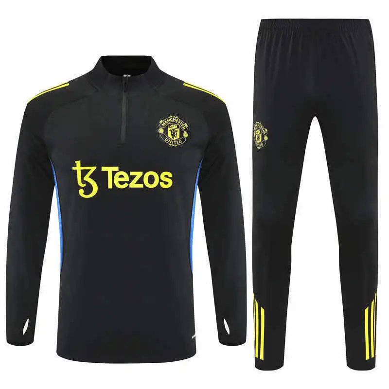 25/26 Manchester United Black and Yellow Training Tracksuit