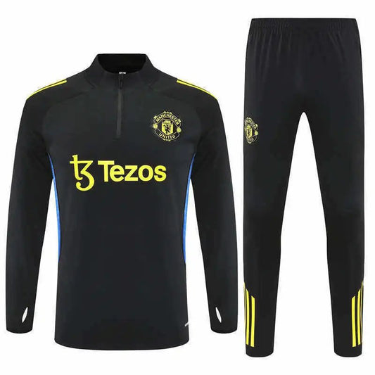 25/26 Manchester United Black and Yellow Training Tracksuit