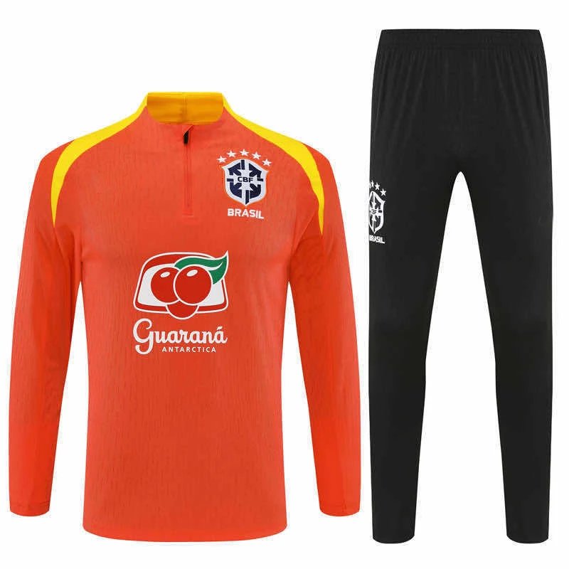 25/26 Brazil Orange Yellow Shoulder Training Tracksuit