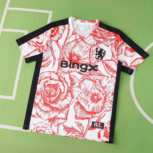 25/26 Chelsea White And Red Training Uniform Shirt