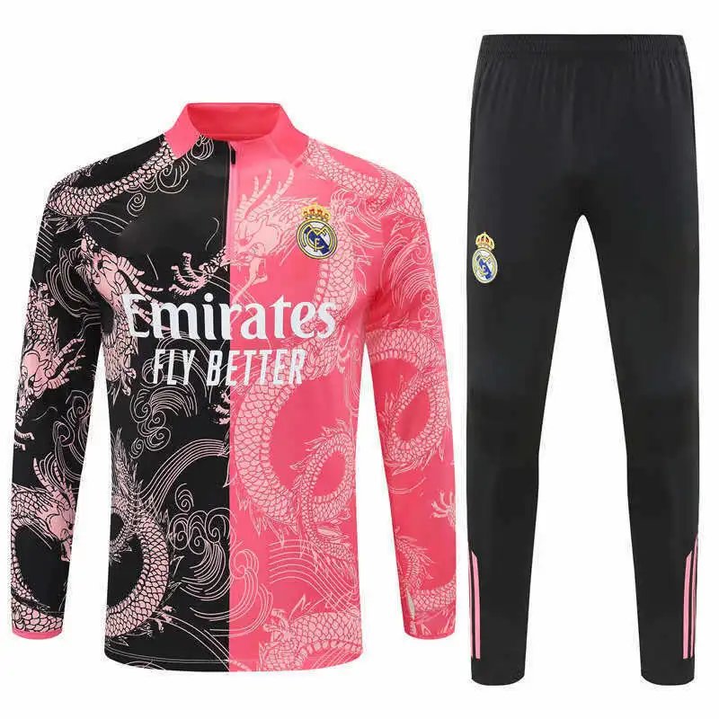 25/26 Real Madrid Black and Pink Chinese Dragon Training Tracksuit