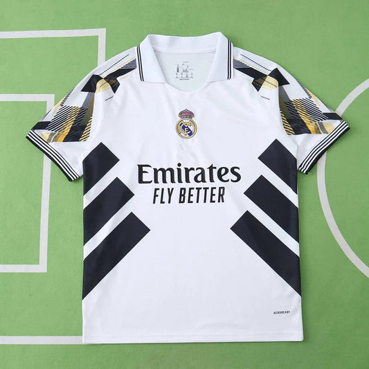 25/26 Real Madrid White and Black Bar Special Concept Shirt