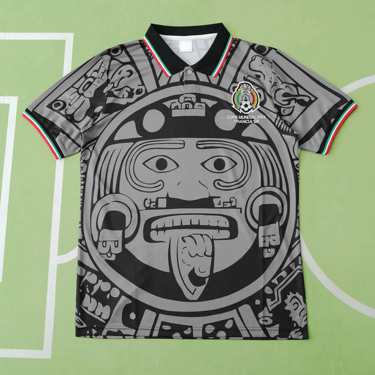 1998 Mexico Away Black and Grey Shirt