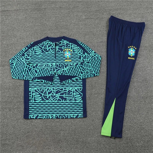 24/25 Brazil Lake Blue Textured Training Tracksuit