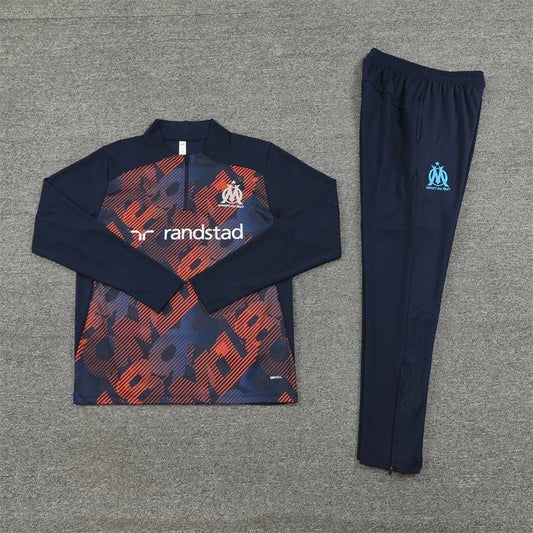 24/25 Marseille Orange Black Black Arm Training Tracksuit