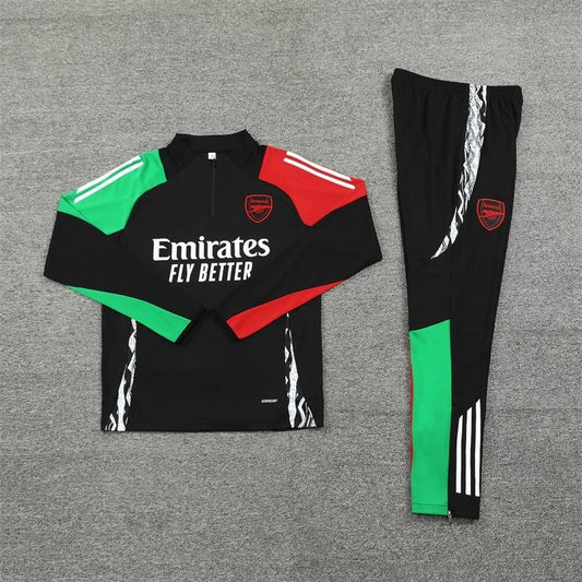 24/25 Arsenal Black Red and Blue Shoulder Training Tracksuit