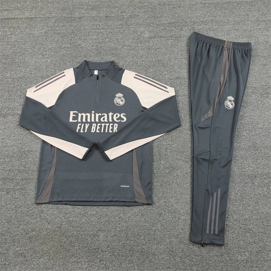 24/25 Real Madrid Gray Beige Training Tracksuit