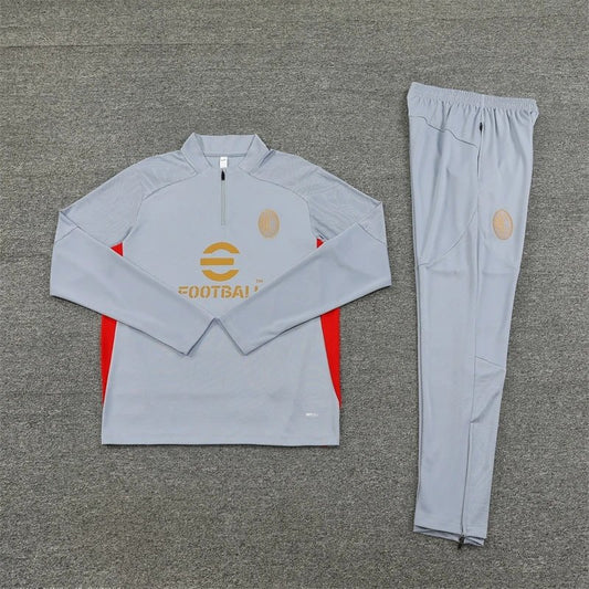 24/25 AC Milan Gray Training Uniform Half-Pull Training Tracksuit