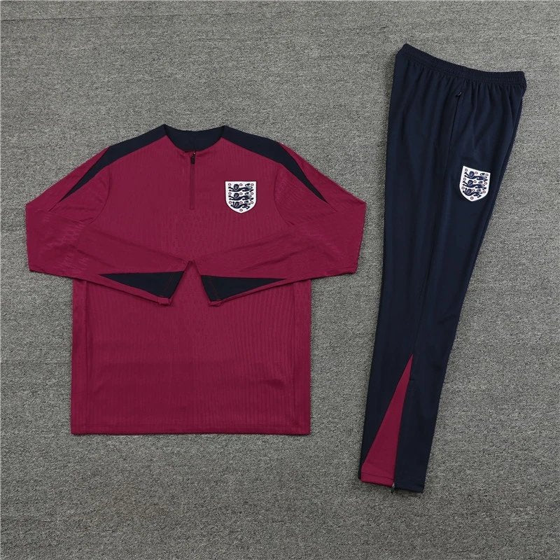 24/25 England Red Dark Blue Shoulder Training Tracksuit