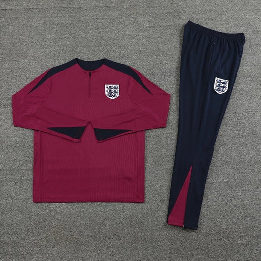 24/25 England Red Dark Blue Shoulder Training Tracksuit