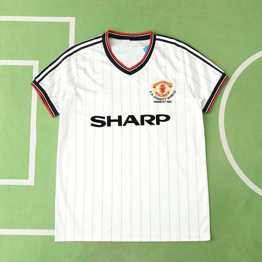 1983 Manchester United Away White Retro Shirt