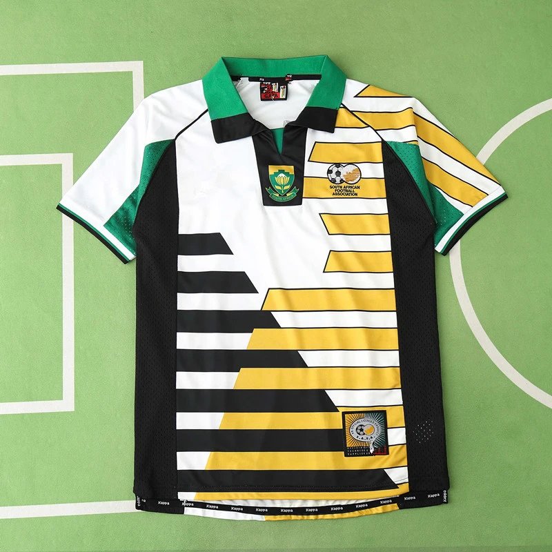 1998 South Africa Away White and Yellow Shirt