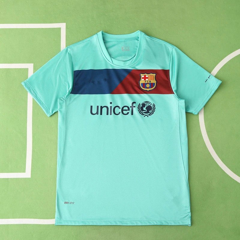 10/11 FC Barcelona Away Blue Retro Shirt