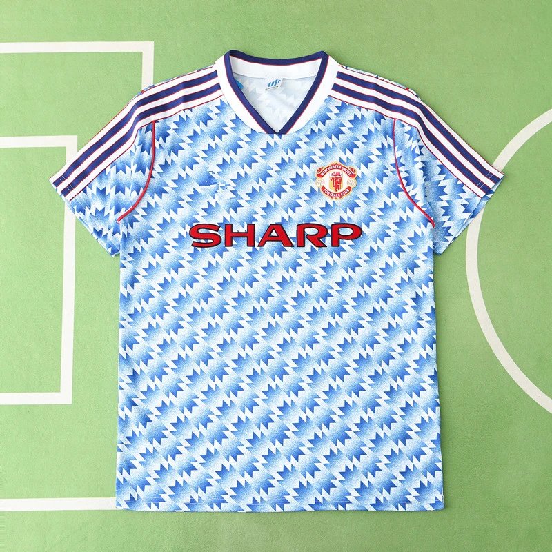 90/92 Manchester United Away Blue Retro Shirt