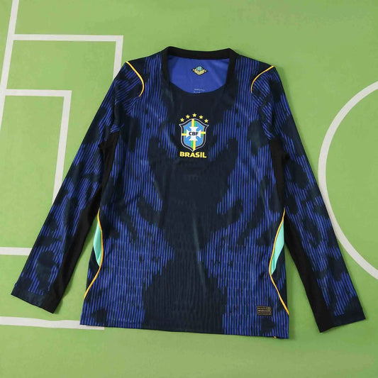 Mens World Cup 2026 Brazil Away Player Version Long Sleeved Shirt