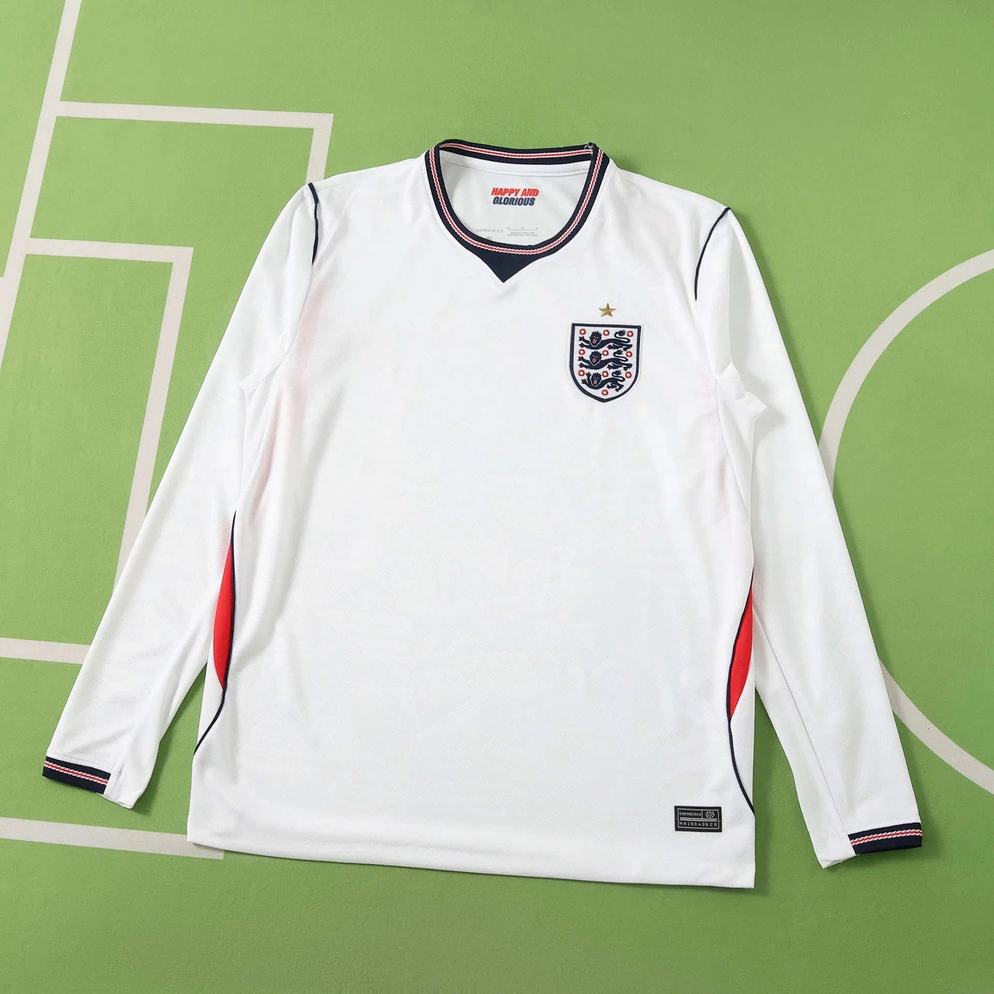 Mens World Cup 2026 England Home Player Version Long Sleeve Shirt