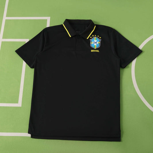 Mens World Cup 2026 Brazil Black Polo Shirt